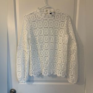Aqua White Lace Blouse